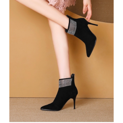 Jo Genuine Leather Diamante Ankle Boots 
